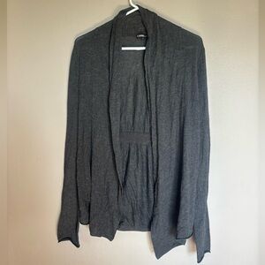 Express Dark Gray Open Front Cardigan